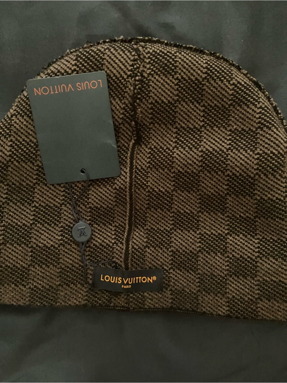 Louis Vuitton Black Damier Knit Beanie - Picture 2 of 2